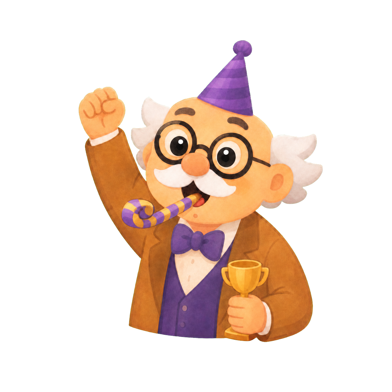 Professor Noodle celebrating